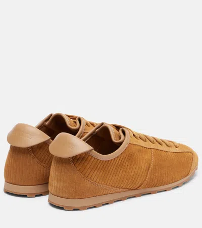 Jacquemus Les Tennis Sneakers In Soft Crocodile-embossed Suede In Brown