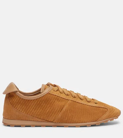 Jacquemus Les Tennis Sneakers In Soft Crocodile-embossed Suede In Brown