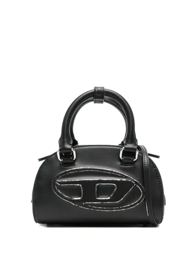 Diesel Women Black 1dr Dome Crossbody Mini Bowling Bag In Black