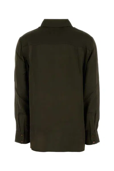 Zimmermann Hypnotic Logo-embroidered Silk-satin Shirt In Green