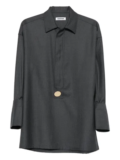 Darkpark Button-detail Wool Blouse In Blue