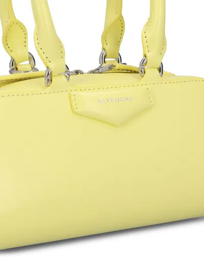 Givenchy Mini Antigona Cube East-west Bag In Box Leather In Yellow