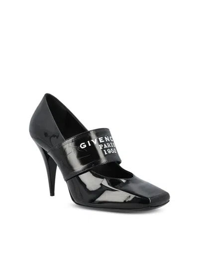 Givenchy Paris Logo Printed 1952 Square-toe Pumps In Black