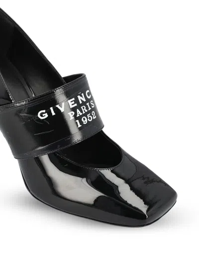 Givenchy Paris Logo Printed 1952 Square-toe Pumps In Black