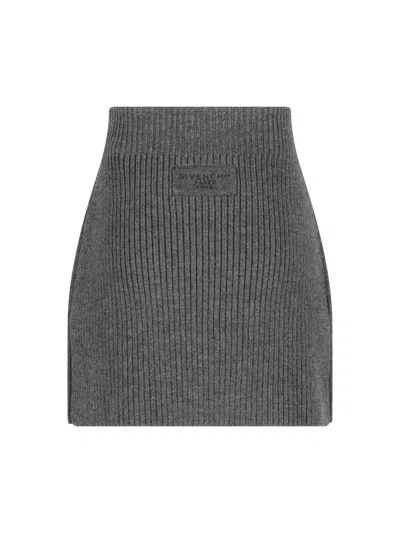 Givenchy Ribbed-knit Mini Skirt In Black