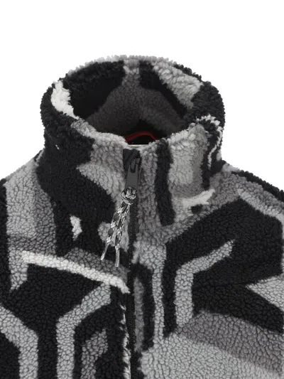 Napapijri Geometric-pattern Fleece Jacket In Black
