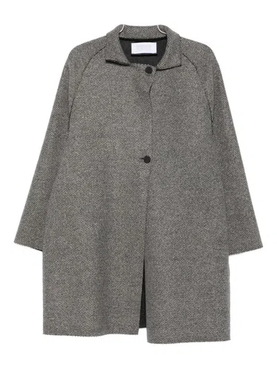 Harris Wharf London Raglan-sleeve Textured Coat In Gray