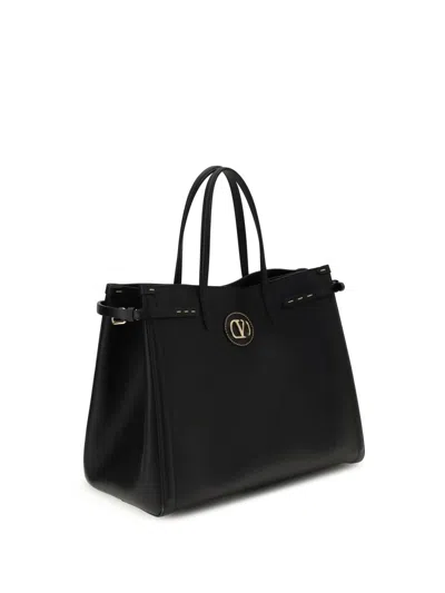 Valentino Antibes Medium Leather Handbag In Black