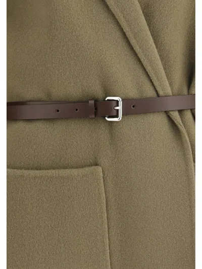 Jacob Cohen Hooded Wool Double-cloth Belted Pea Coat In Neutral
