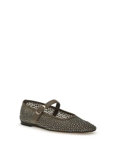 Le Monde Beryl Embellished Mary Jane Ballet Flats In Gray