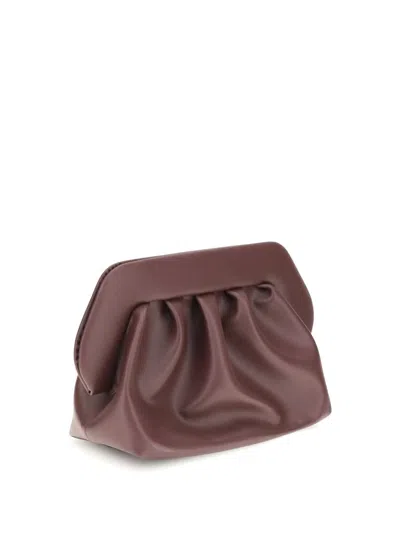 Themoirè Bios Clutch Bag In Brown