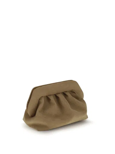Themoirè Bios Suede Clutch In Sand