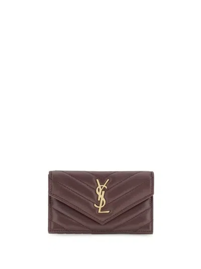 Saint Laurent Wallets In Burgundy