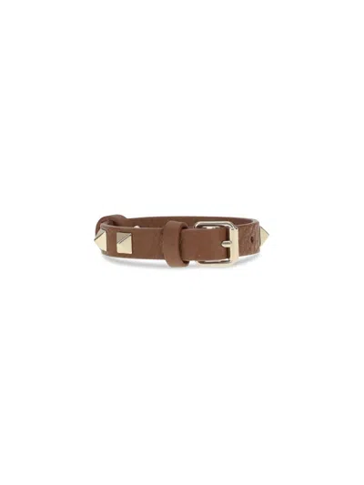 Valentino Adjustable Studded Bracelet Jewelry In Brown