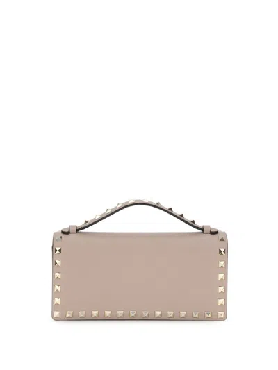 Valentino Rockstud Chain Wallet In Pink