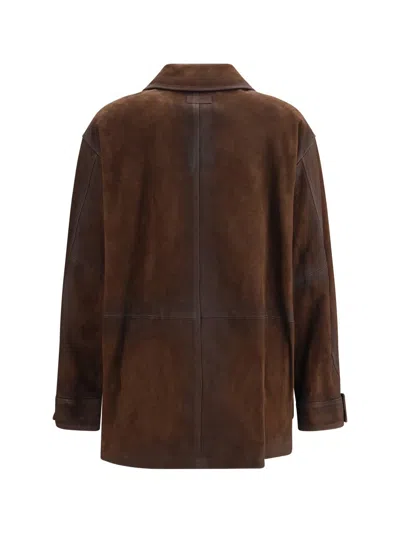 Valstar Sahariana Flap-pocket Suede Jacket In Brown
