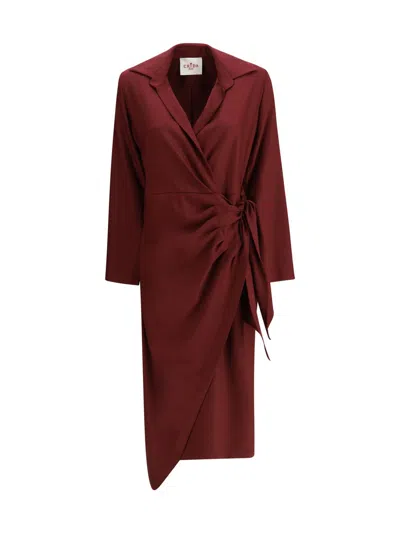 Cri.da Wrap-front Asymmetrical Dress In Red