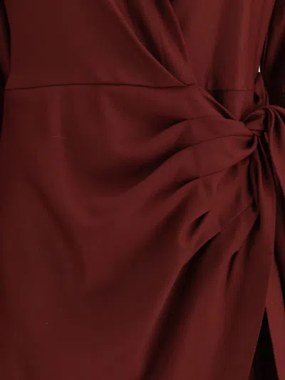 Cri.da Wrap-front Asymmetrical Dress In Red