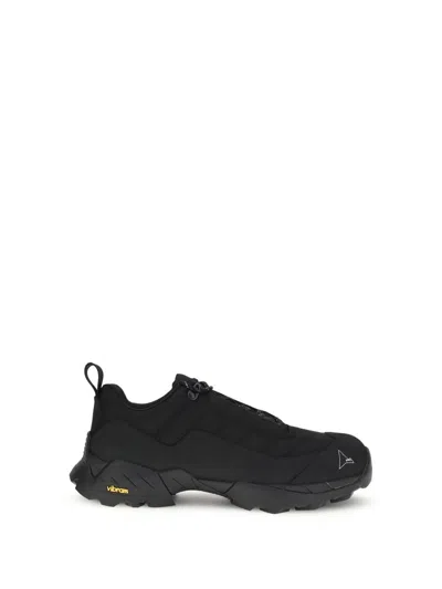 Roa Katharina Light Rubber And Leather-trimmed Ripstop Sneakers In Black