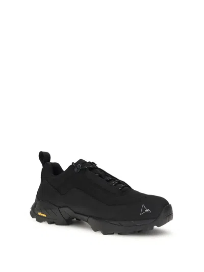 Roa Katharina Light Rubber And Leather-trimmed Ripstop Sneakers In Black