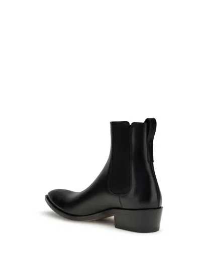 Tom Ford Chelsea Boots With Pointed Toe And Block Heel In Black