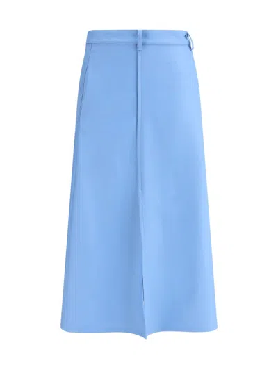 Cri.da Siviglia Pocket Faille Midi Skirt In Blue