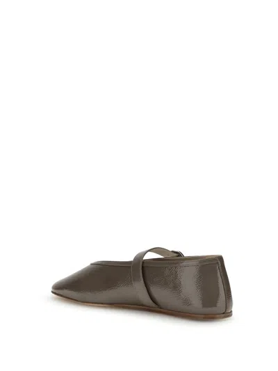 Le Monde Beryl Ballerina Stella In Dove-coloured Leather In Gray