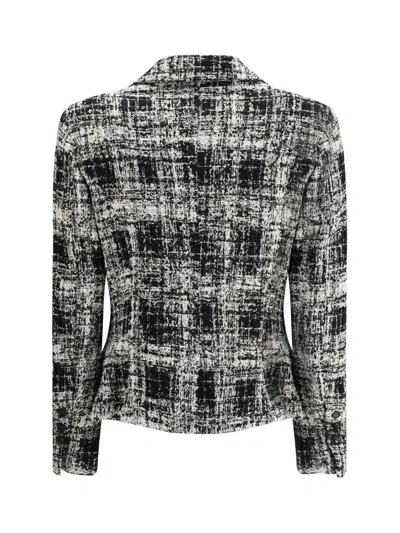 Sara Roka Abstract-check Button Jacket In Multi
