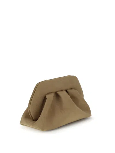 Themoirè Tia Suede Clutch In Sand