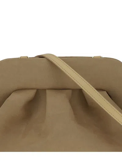 Themoirè Tia Suede Clutch In Sand