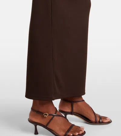 Christopher Esber Stone Ruched Maxi Skirt In Brown