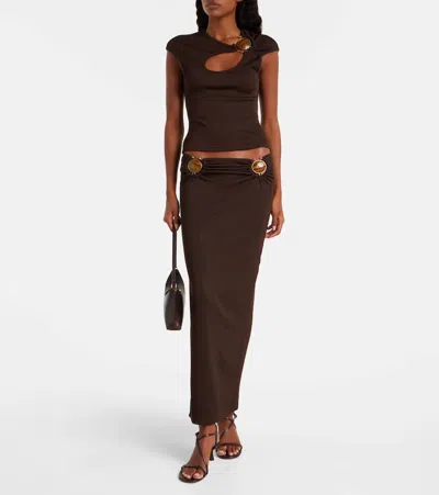 Christopher Esber Cutout Gathered Top In Brown