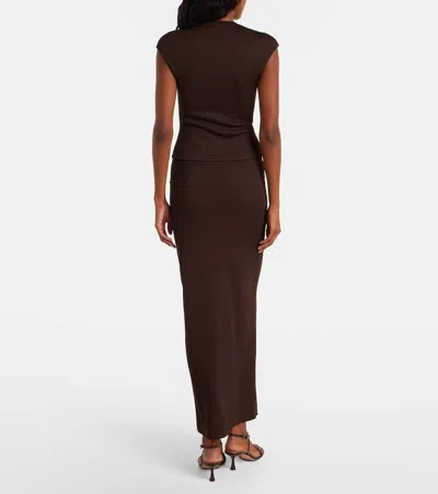 Christopher Esber Cutout Gathered Top In Brown