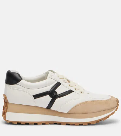 VALENTINA绒面革边饰皮革运动鞋