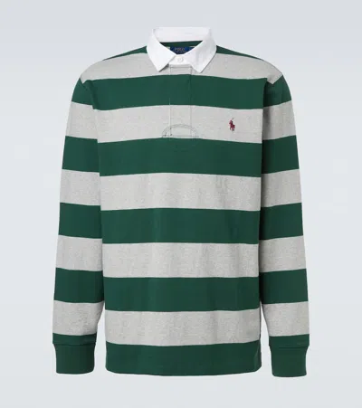 Polo Ralph Lauren Striped Pattern Long Sleeve Polo Shirt In Green