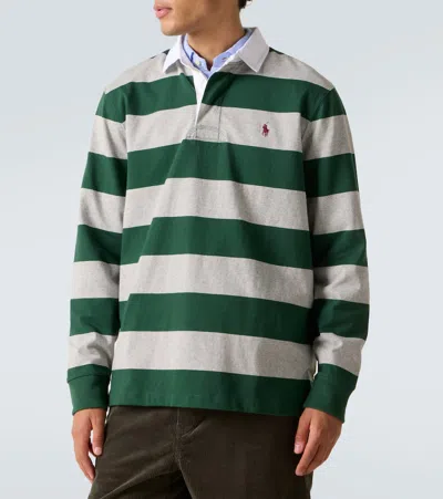Polo Ralph Lauren Striped Pattern Long Sleeve Polo Shirt In Green