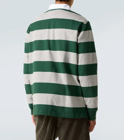 Polo Ralph Lauren Striped Pattern Long Sleeve Polo Shirt In Green