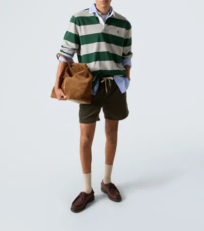 Polo Ralph Lauren Striped Pattern Long Sleeve Polo Shirt In Green