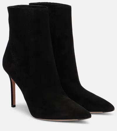 Veronica Beard Lisa 70 Suede Ankle Boots In Black