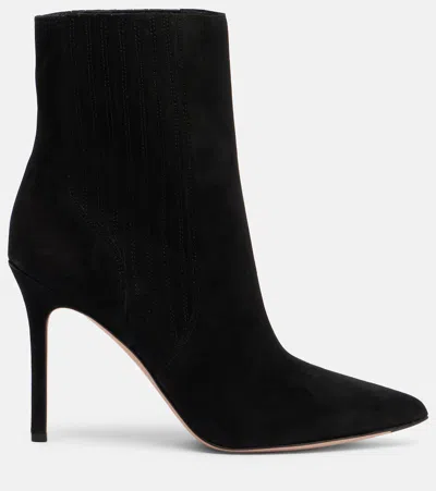 Veronica Beard Lisa 70 Suede Ankle Boots In Black