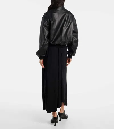 Balenciaga High Collar Long Sleeve Jacket In Black
