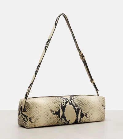 Khaite Kye Micro Snake-effect Leather Shoulder Bag In White