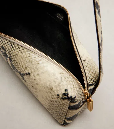 Khaite Kye Micro Snake-effect Leather Shoulder Bag In White