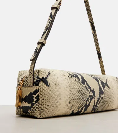 Khaite Kye Micro Snake-effect Leather Shoulder Bag In White