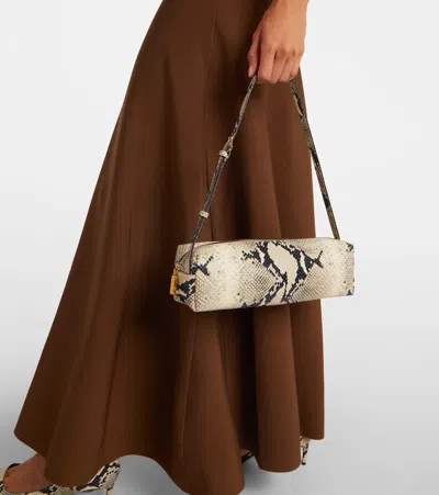 Khaite Kye Micro Snake-effect Leather Shoulder Bag In White