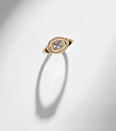 Stone And Strand Essential Splurge 14kt Gold Pinky Ring With Diamonds In Gold