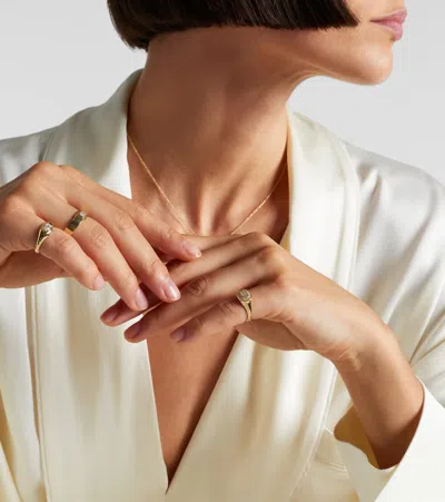 Stone And Strand Essential Splurge 14kt Gold Pinky Ring With Diamonds In Gold