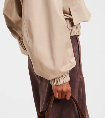 Magda Butrym Wool And Silk Bomber Jacket In Brown
