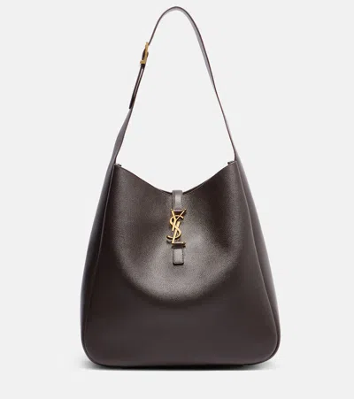 Saint Laurent Le 5 À 7 Supple Large Leather Shoulder Bag In Brown