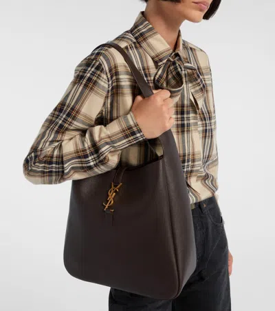 Saint Laurent Le 5 À 7 Supple Large Leather Shoulder Bag In Brown